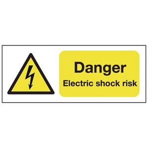 100x250mm Danger Electric Shock Risk - Self Adhesive